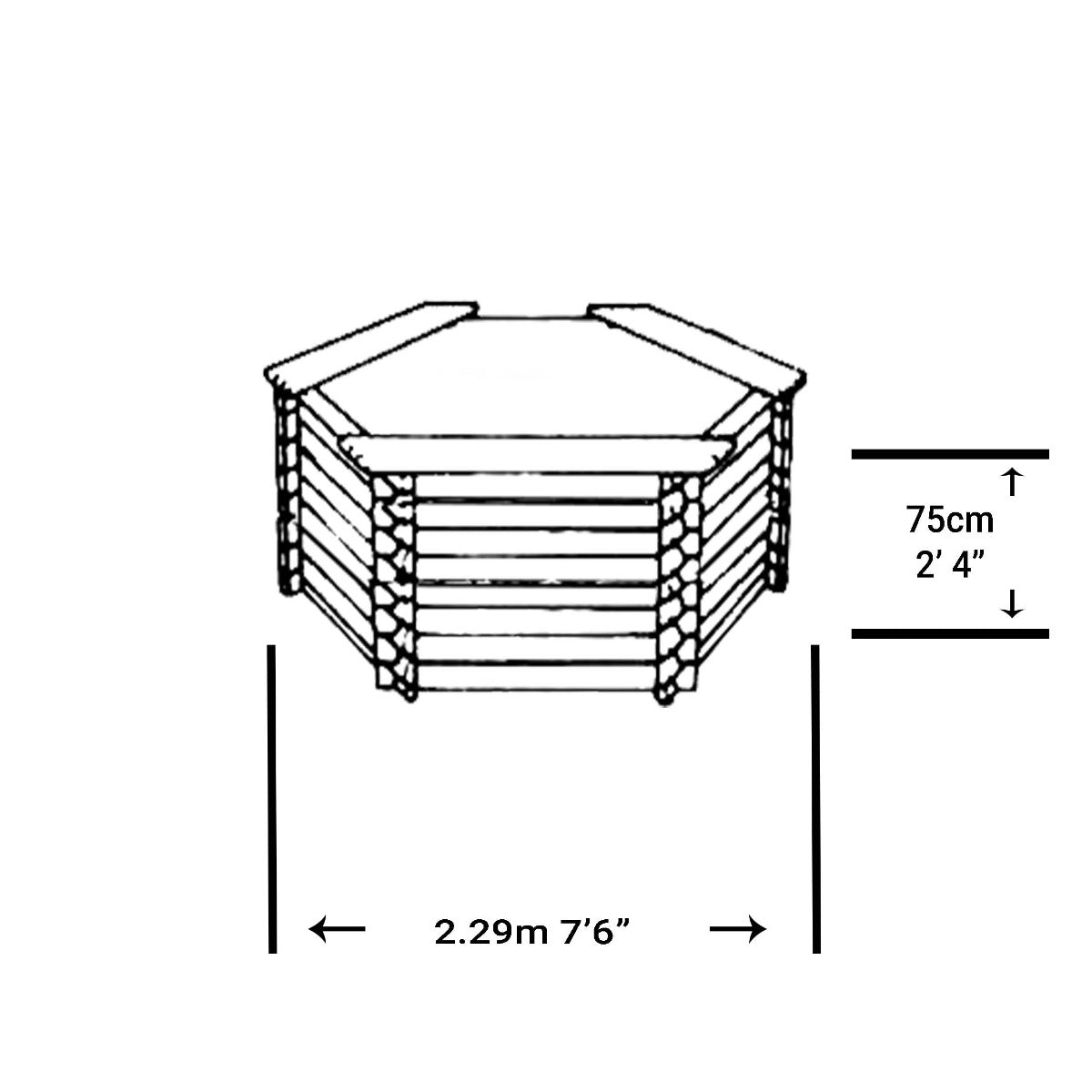 Norlog 600 Gallon Hexagonal Raised Pond with Sump